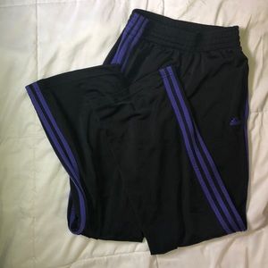 ADIDAS black sweatpants(purple stripes)